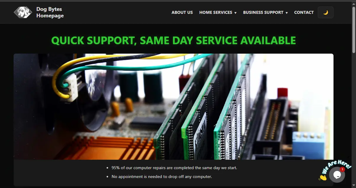 Dog Bytes Computer Repair website screenshot